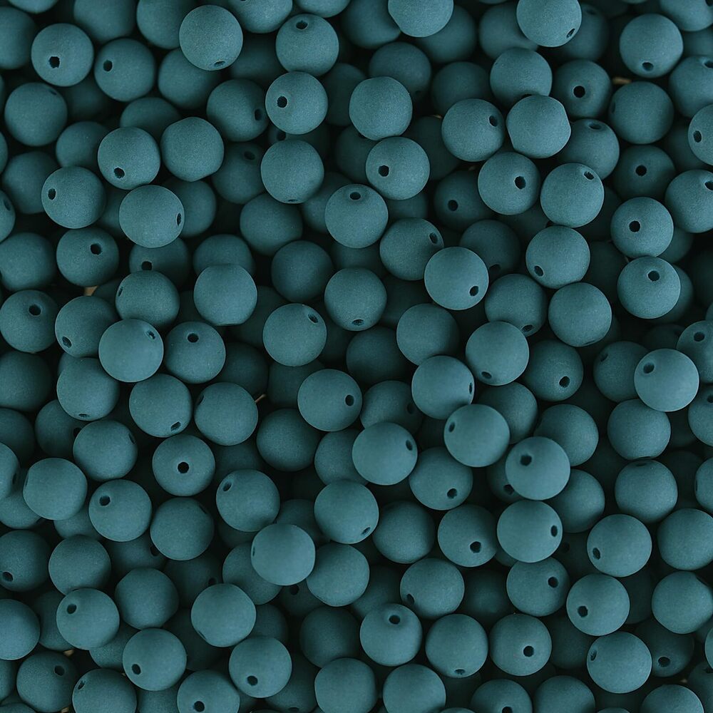 1162 Czech Glass Beads Strand 4mm White Alabaster Velvet Dark Teal Blue